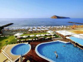 Krétský hotel Thalassa Beach Resort - bazény a pláž